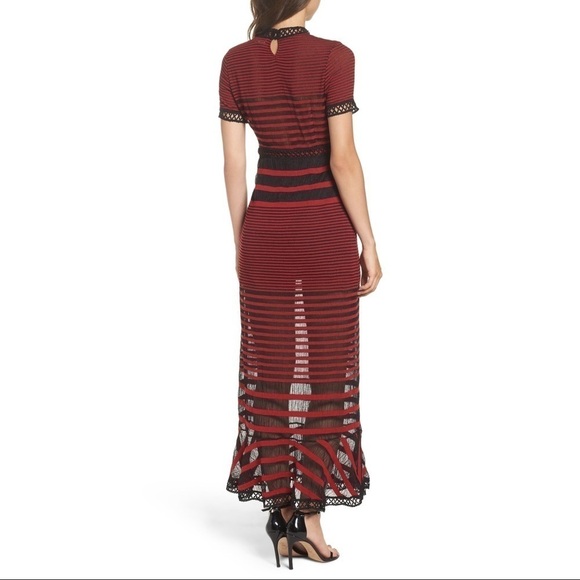 FoxieDox Cassius Maxi Dress Red Black Stripe Large - Picture 15 of 16
